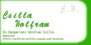 csilla wolfram business card